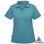【ATUNAS 歐都納】女款循環吸濕排汗短袖POLO衫/大尺碼A8PS2530WC- S 湖綠