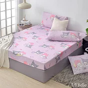 義大利La Belle《Sanrio-My Melody & KUROMI白粉天使》單人海島針織床包枕套組