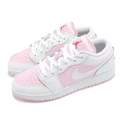 Nike 休閒鞋 Air Jordan 1 Low GS 大童 女鞋 白 粉紅 AJ1 低筒 一代 553560-608