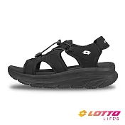 【LOTTO 義大利】 女 厚底輕量涼鞋- 22cm 曜岩黑