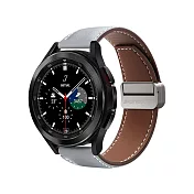 DUX DUCIS 通用款 YA 真皮錶帶 (20mm/22mm) 手錶帶 磁扣 小牛皮 防水 透氣 22mm-鈦灰色