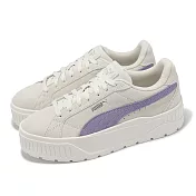 Puma 休閒鞋 Karmen II 女鞋 米白 紫 厚底 增高 鬆糕鞋 麂皮 39745704 23.5cm BEIGE/PURPLE
