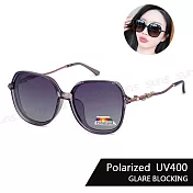 【SUNS】Polarized時尚奢華質感鑲鑽名媛款 淑女偏光墨鏡 大框顯小臉 S56 輕量/防眩光/抗UV400   浪漫紫