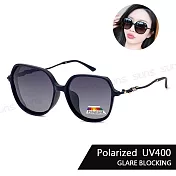 【SUNS】Polarized時尚奢華質感鑲鑽名媛款 淑女偏光墨鏡 大框顯小臉 S56 輕量/防眩光/抗UV400   經典黑