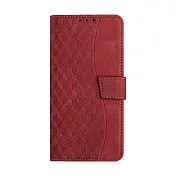 DUX DUCIS Apple 蘋果 iPhone 16e 菱格紋側翻皮套 -酒紅色