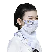E.City_時尚百搭透氣防曬絲巾口罩 白鬱金
