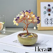 【Hera赫拉】手工水晶樹聚寶盆擺飾 H114042302 黃紫水晶