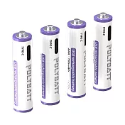 POLYBATT 4號 AAA 1.5V USB 充電式鋰電池(750mWh) 迴圈電池 透過多重認證 -4號 AAA 1.5V