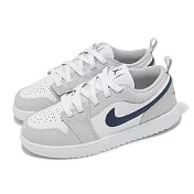 Nike 休閒鞋 Jordan 1 Low ALT PS 中童 灰白 藍 童鞋 魔鬼氈  DR9748-146