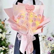 【Floral M】滿滿康乃馨閃閃夢幻粉香水花束（贈送5ml香氛油）