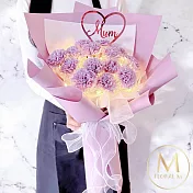 【Floral M】滿滿康乃馨閃閃優雅紫香水花束（贈送5ml香氛油）