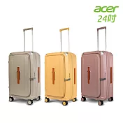 【Acer 宏碁】布里斯本前開式/側開式行李箱 24吋 藍花楹粉