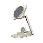 【Lisen】桌面三合一無線充摺疊支架 MagSafe 桌上手機架 AppleWatch充電架  充電架 手機支架 李森 白色