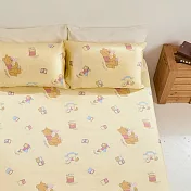 小熊維尼玩耍100%天絲雙人加大床包枕套組
