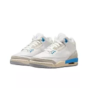 Air Jordan 3 Lucky Shorts 幸運短褲 白藍 GS AJ3 運動鞋 休閒鞋 大童鞋 DM0967-101 22.5 白藍
