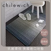 【chilewich】美國抗菌環保地墊 玄關墊61x91cm直條紋 丹寧藍