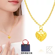 【TLH】菱格愛心 黃金項鍊禮盒 約重0.07錢±3釐 (母親節禮物 交換禮物 送女友 生日禮物 情人節 尾牙 新年禮物 結婚)