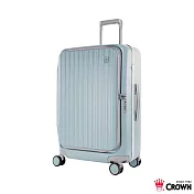 【CROWN 皇冠】BOXY 29吋 前開式防盜拉鍊/ 鋁框拉桿箱- 水空藍色