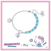 STORY 故事銀飾 - 可愛DNA系列-活潑Hello Kitty天然海藍寶造型手鍊