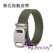 【Decoy】大方時尚 男女簡約金屬自動扣頭腰帶/ 軍綠色