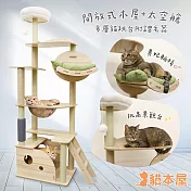 貓本屋 開放式貓窩多層觀景台貓跳台(附貴妃躺椅/蹭毛柱) 170cm