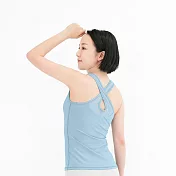 【Mukasa】LISSOM 交叉網紗背心上衣 2.0 - MUK-24002 S 寶寶藍