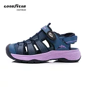 【Goodyear 固特異】踏青趣 女款護趾磁扣運動涼鞋 / GAWS52606 JP22 藍紫