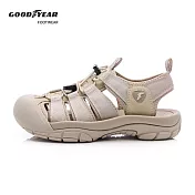 【Goodyear 固特異】踏青趣 女款束扣運動護趾涼鞋 / GAWS52624 JP22.5 奶茶