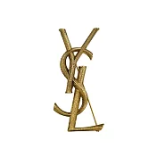 YSL Cassandre Logo 標誌蛇紋仿舊胸針 (古銅金)