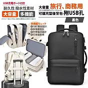 【Sayaka紗彌佳】買就送多功能行李秤-可擴充型超大容量旅行登機及商務用後背包-附USB孔  -黑色