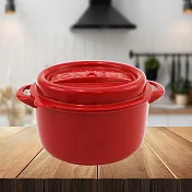 日本製鑄鐵鍋造型可微波保鮮盒-圓形-550ml-3入