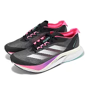 adidas 慢跑鞋 Adizero Boston 12 W 女鞋 黑 粉 緩衝 碳纖維 長距離 運動鞋 愛迪達 JI4481
