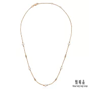 【點睛品】Daily Luxe 滿天星鑽 18K玫瑰金鑽石珍珠項鍊