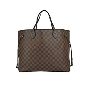 LV Neverfull GM 棋盤格大號購物包_展示品 (咖啡色)