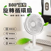 【APEX】360度旋轉DC迴圈桌風扇 (DC風扇 桌上風扇 壁掛風扇 車用風扇 露營 節能扇 渦流空氣循環扇 桌扇 USB風扇) 白色