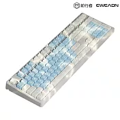 EWEADN 前行者 MT108 三模無線藍芽機械鍵盤(青軸) 藍芽+2.4G接收器+有線 注音 倉頡 -藍白拼色