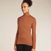 【紐西蘭Icebreaker】女 Oasis 半開襟長袖上衣-BF200 S 棕土褐