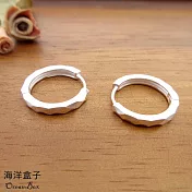 閃亮波光菱格切面針式925純銀易扣耳環.圈圈耳環