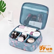 【iSFun】立體鋪棉＊動物盥洗化妝箱包/ 藍丹頂鶴