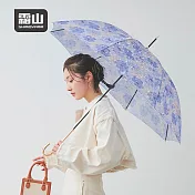 【日本霜山】水彩花卉8骨晴雨兩用長柄傘-多色可選- 紫花
