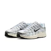 Nike P-6000 White Metallic Silver Flat 銀色黑勾 CD6404-105 27cm 銀