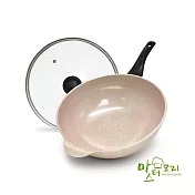 韓國MASTER CUISINE 香草白鈦陶瓷炒鍋組(含蓋)32cm(5.5L) AFA001A132IVIV3101 韓國製
