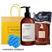 L’OCCITANE 歐舒丹 草本修護洗潤組[洗髮乳+潤髮乳補充+頭皮按摩刷]-國際航空版