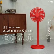 日本KOIZUMI 森林浴負離子無線電風扇 紅色