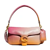COACH 經典C-LOGO翻蓋皮革兩用包-漸層粉