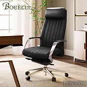 【BOCELLI】PERFEZIONA洗練風尚高背辦公椅(義大利牛皮)經典黑