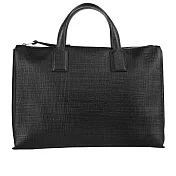 LOEWE Goya 木紋牛皮手提公事包_展示品 (黑色)