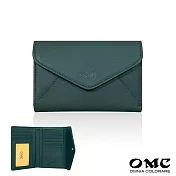 【OMC】簡約信封式9卡1照牛皮中夾4141(共9色) 深墨綠