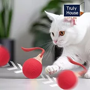 【Truly House】電動尾巴跳跳球 靜音逗貓球 逗貓 寵物(三色任選) 紅色