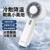黑科技半導體製冷風扇 3檔冷敷手持風扇(USB充電) 冰霜白